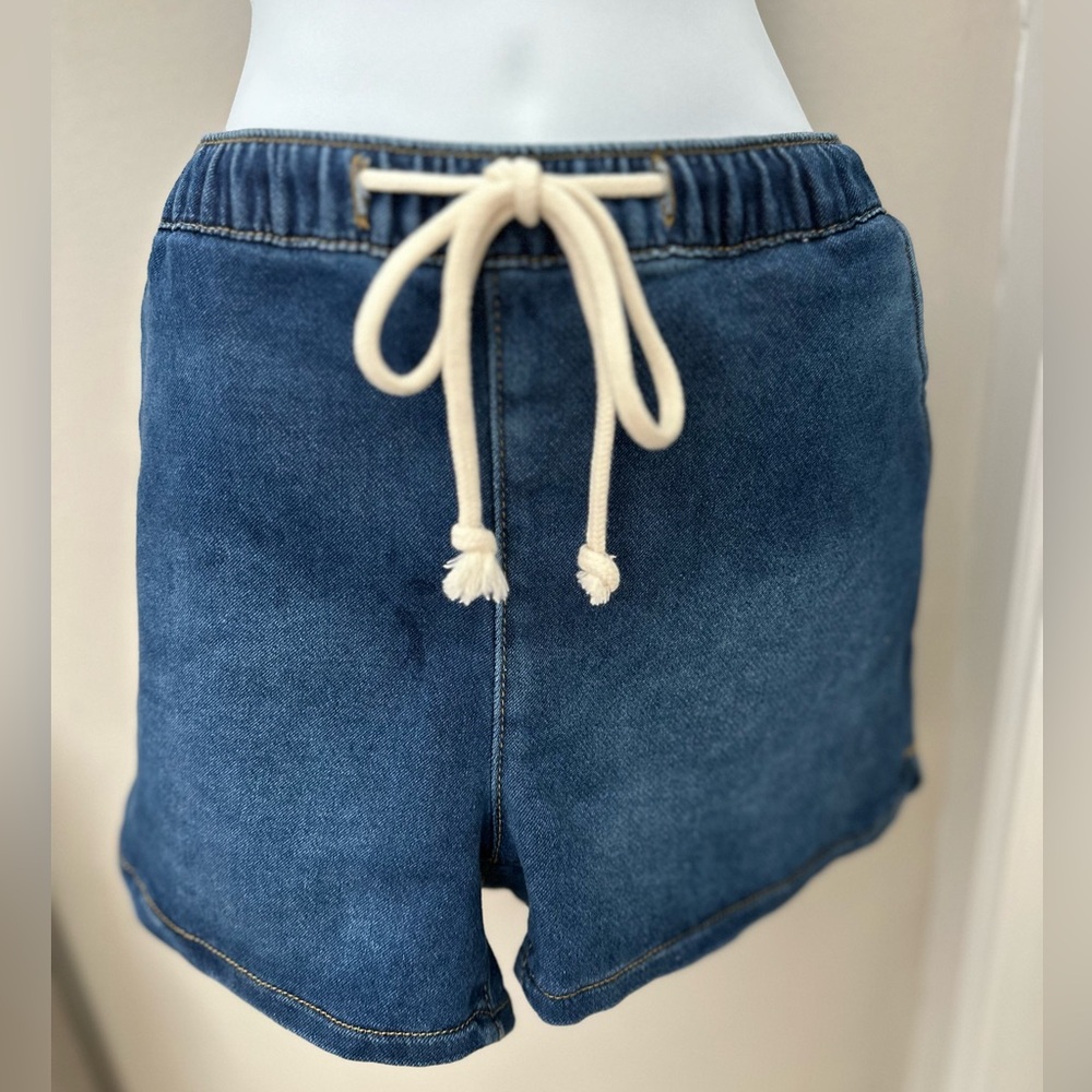 Satin Doll Jeans Denim Shorts PXL NWT Drawstring
